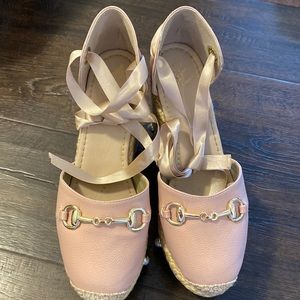 Link pink platform espadrilles